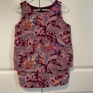 DG2 by Diane Gilman Burgundy Paisley Tank Top XS